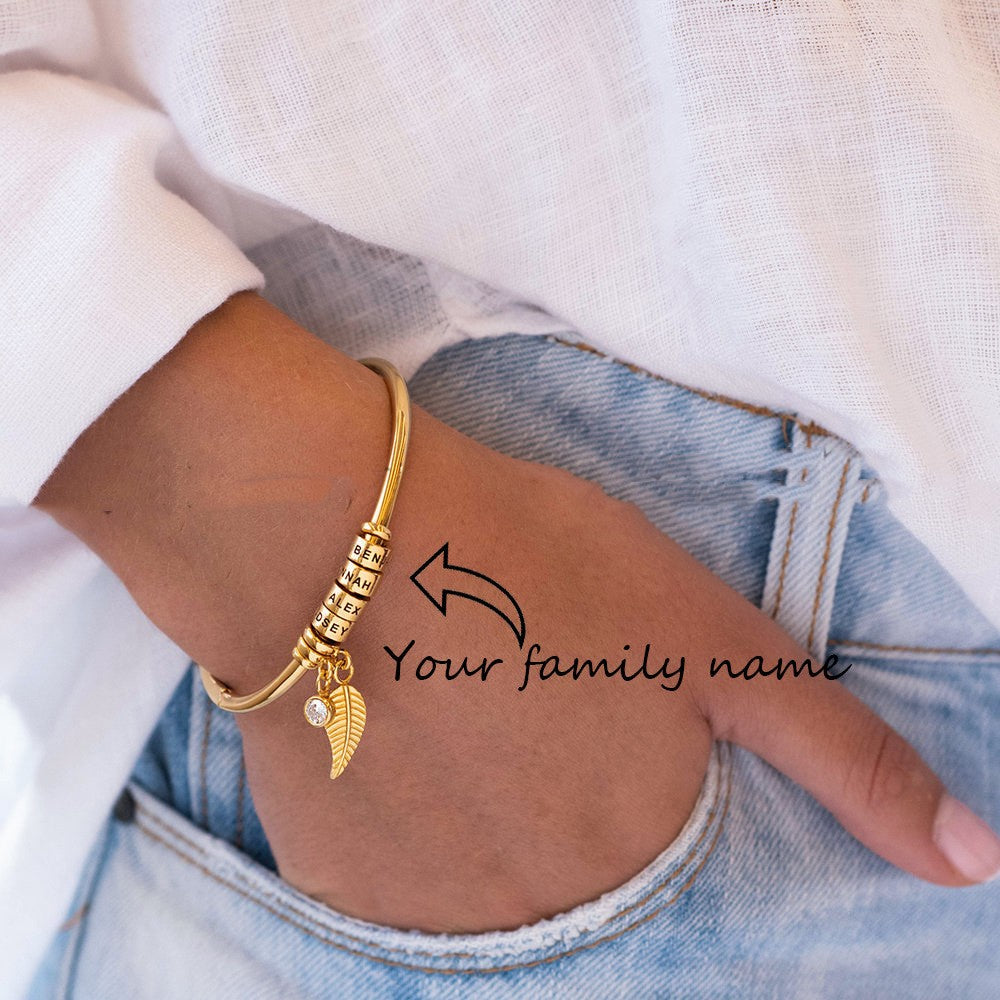 Personalisierbares Familiennamen-Armband aus Edelstahl