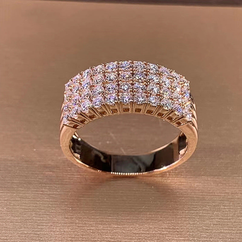 Anillo Geométrico Femenino con Zirconia Incrustada Brillante