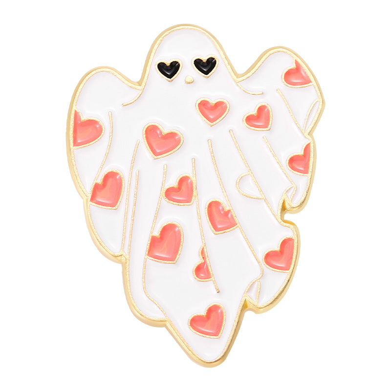 Lindo broche de fantasmas blancos de terror