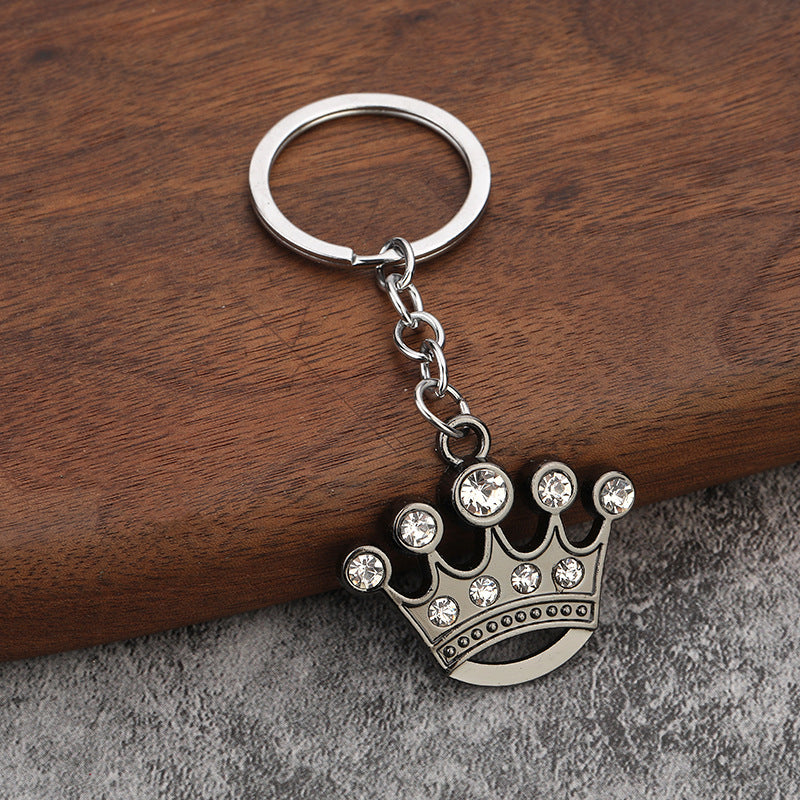 Llavero de corona de diamantes, regalo de lujo, colgante de metal