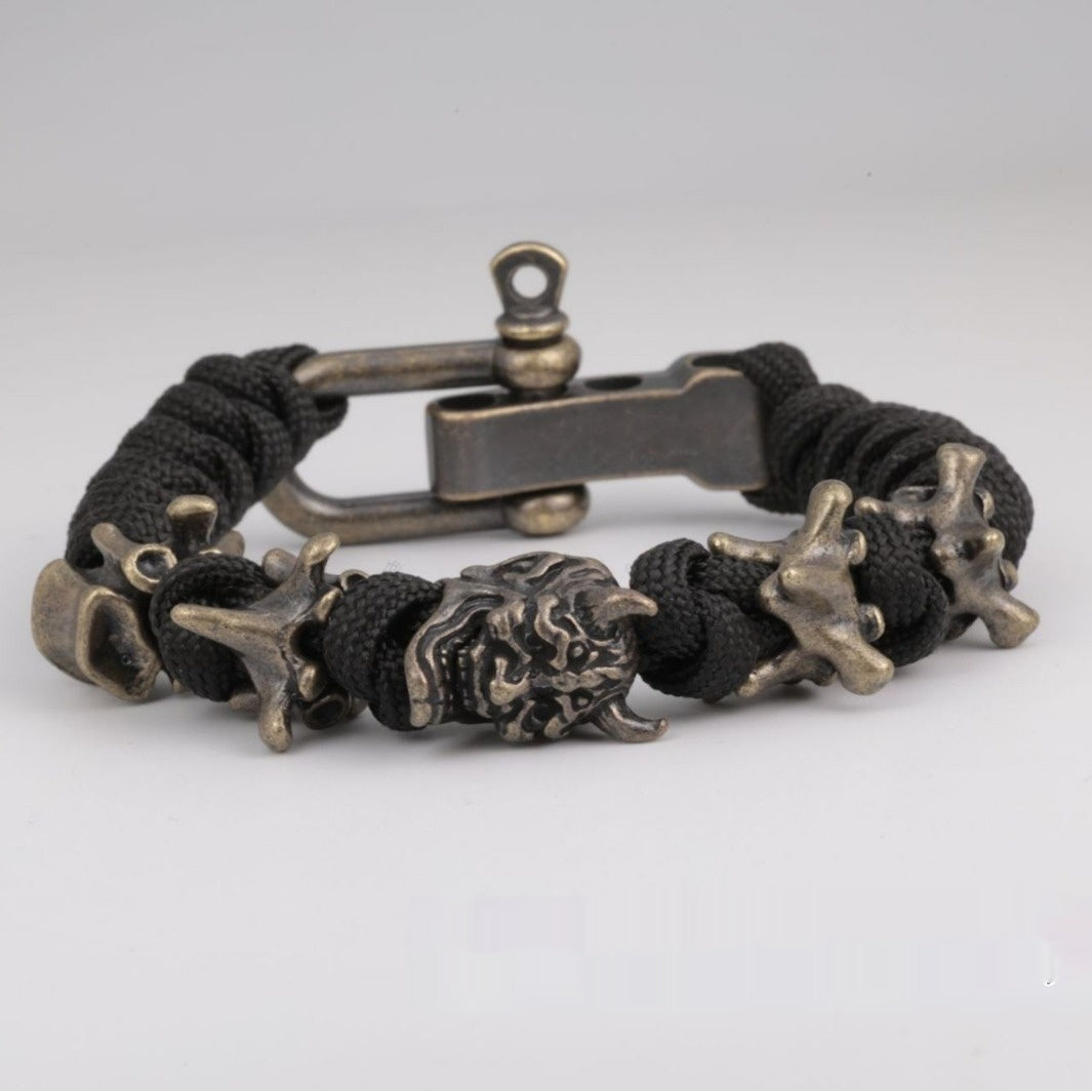 Pulsera hecha a mano tejida con cordón de paracaídas de cuatro espinas Prajna