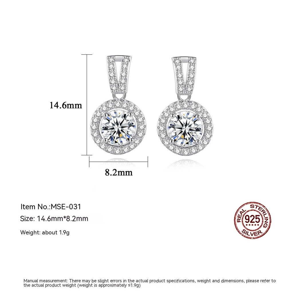PAG & MAG Moissanit-Ohrringe S925 Sterling Silber Ohrstecker