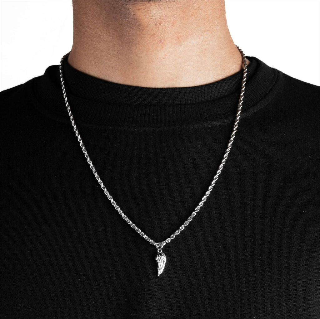 Titanium Steel Men's Classic Wing Pendant Necklace
