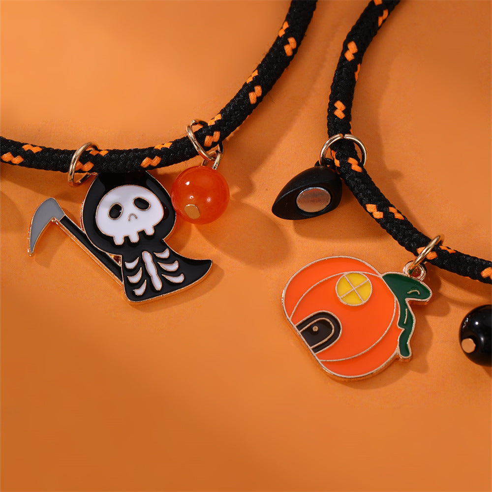 Pulsera de Halloween Calabaza Fantasma Amor Pulsera Magnética para Parejas