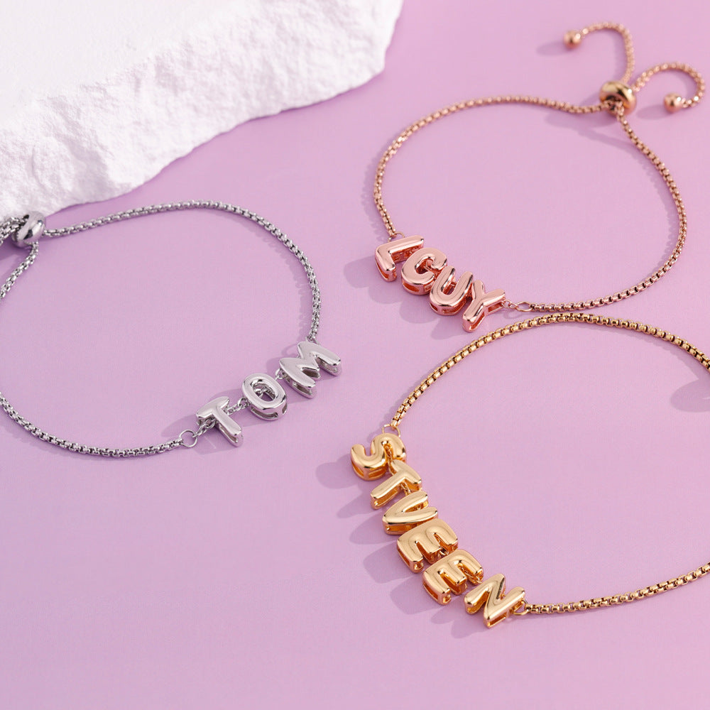 Letter Stretchable Bracelet 26 English Combination Wax Rope Bracelet