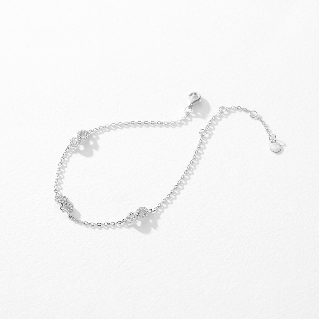 S925 Sterling Silver Mobius Bracelet For Women