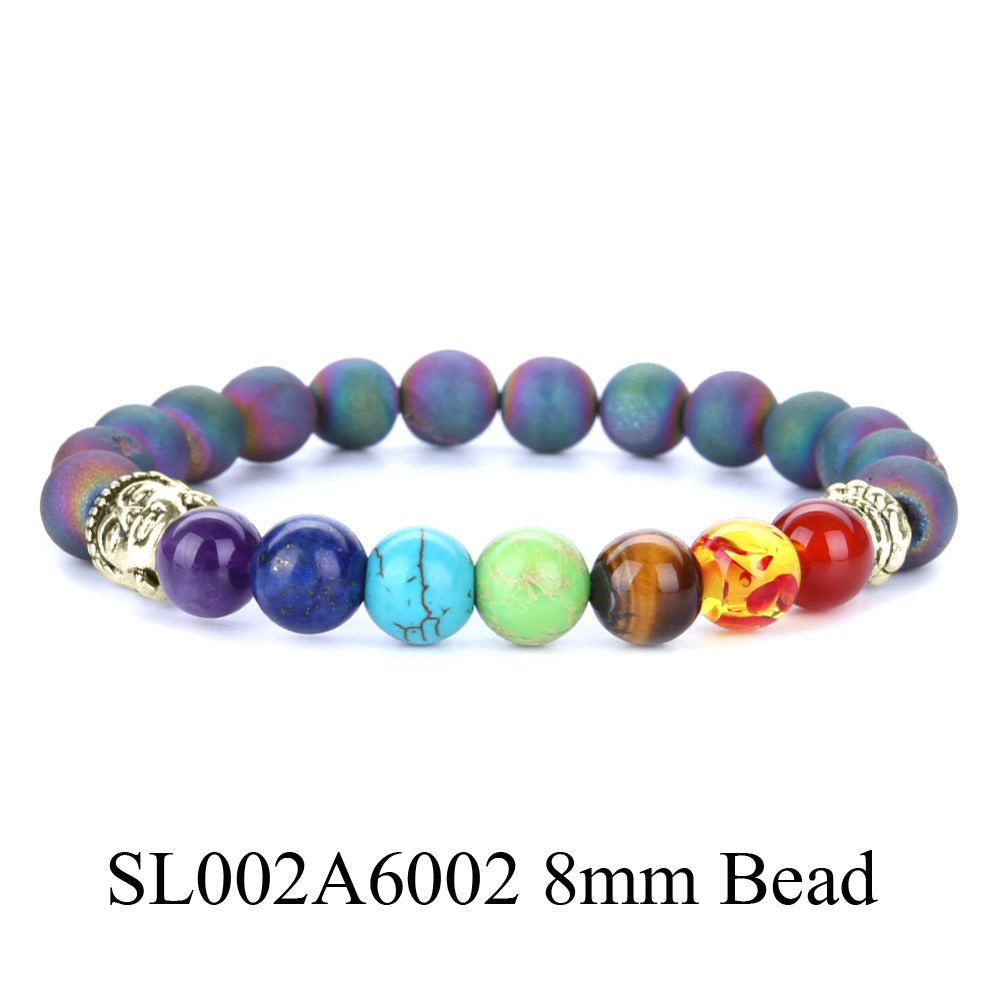 8mm Volcanic Rock Yoga Bracelet Agate Colorful Bracelet