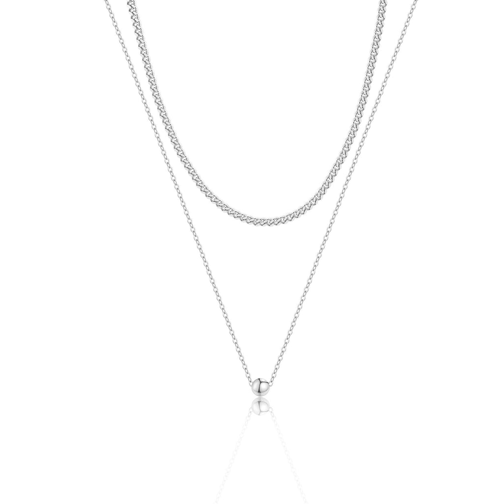 Europa und die Vereinigten Staaten Exquisites Layered Necklace Damen Schlangenknochenkette Büroklammer Figaro Kette Halskette Set