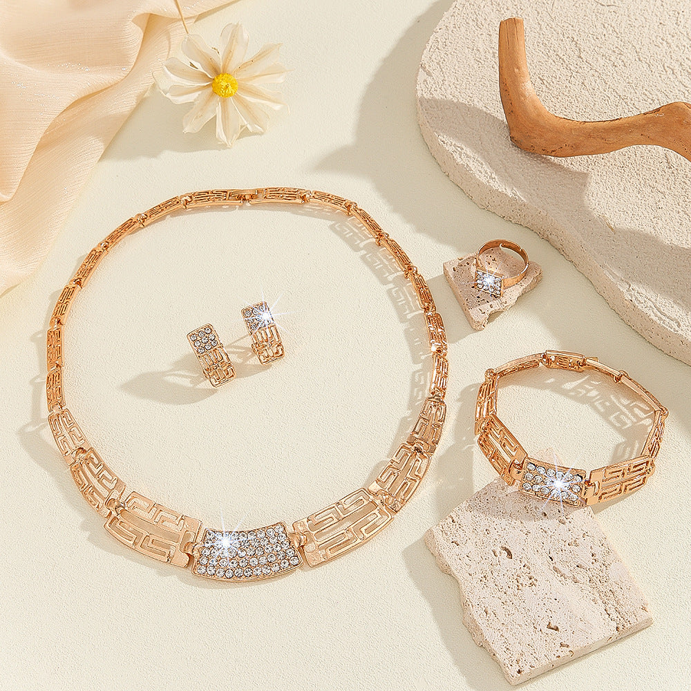 Erschwingliches Luxus-Schmuckset aus Legierung für Damen