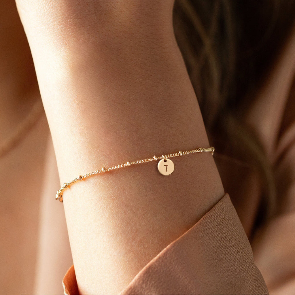 Versatile Simple Vintage Cross Round Letter Stainless Steel Bracelet