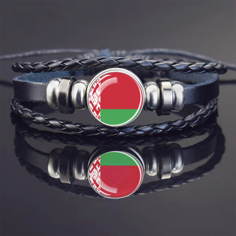 World Flag Bracelet Woven Twisted