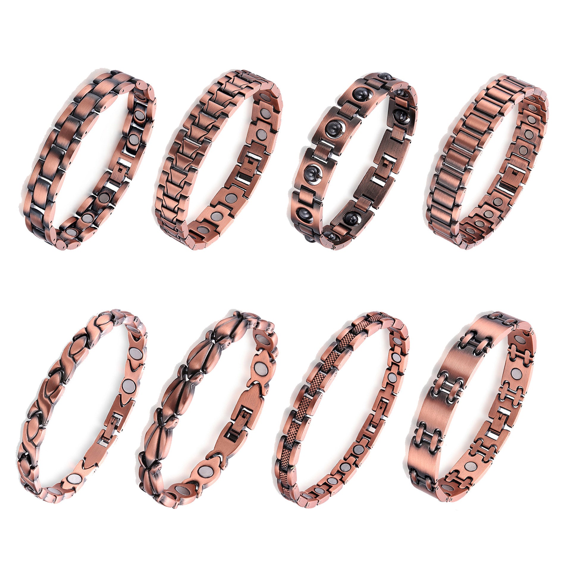 Retro Red Copper Men's Magnetic Therapy Bracelet