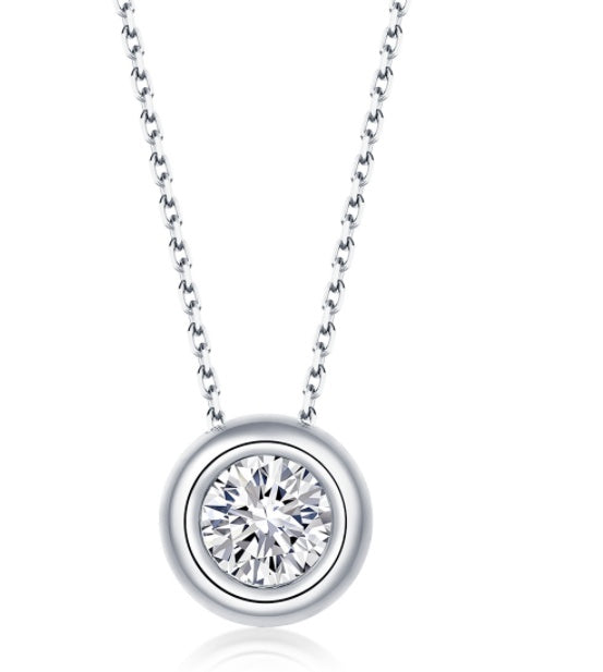 Rundes Kuchenform-Schmuckset aus S925 Sterlingsilber mit Moissanit-Einlagen