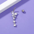 Joyas para perforación de ombligo con circonita en forma de mariposa para mujer