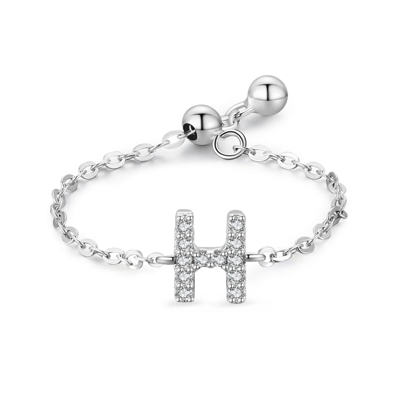 Brief-Kettenring Damen Mode Nische Design Liebe Dünner Ring Schmuck