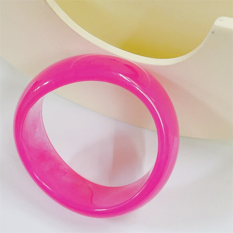 Macaron Colored Resin Shaped Geometric Bracelet