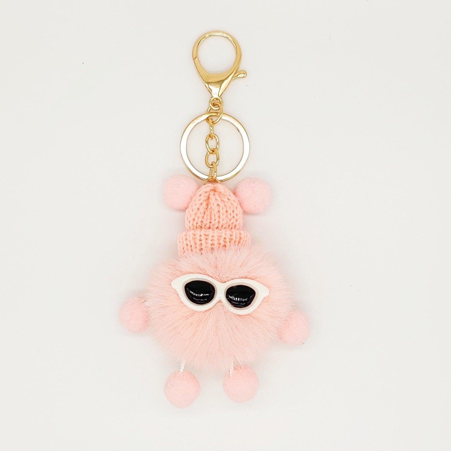 Llavero de peluche adorable "Elf" con forma de briquetas pequeñas de piel de conejo Rex