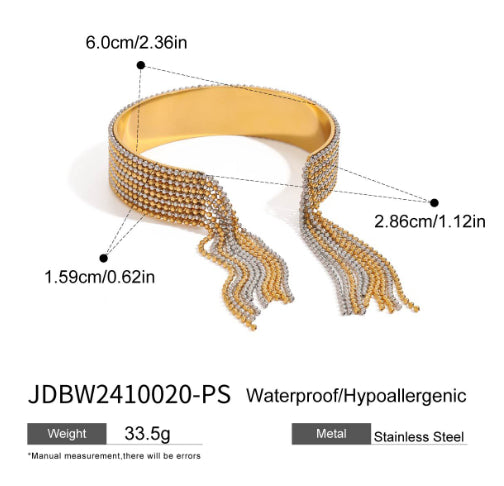 Stainless Steel Tassel Open-ended Bracelet Niche