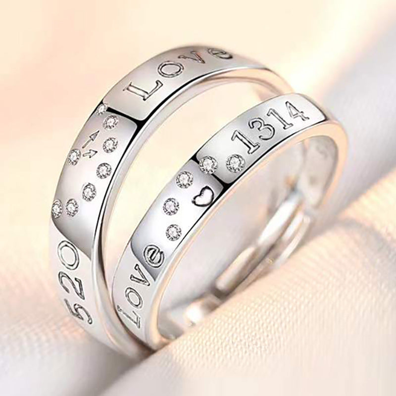 Anillos de apertura Simulación de boda Anillo de diamante