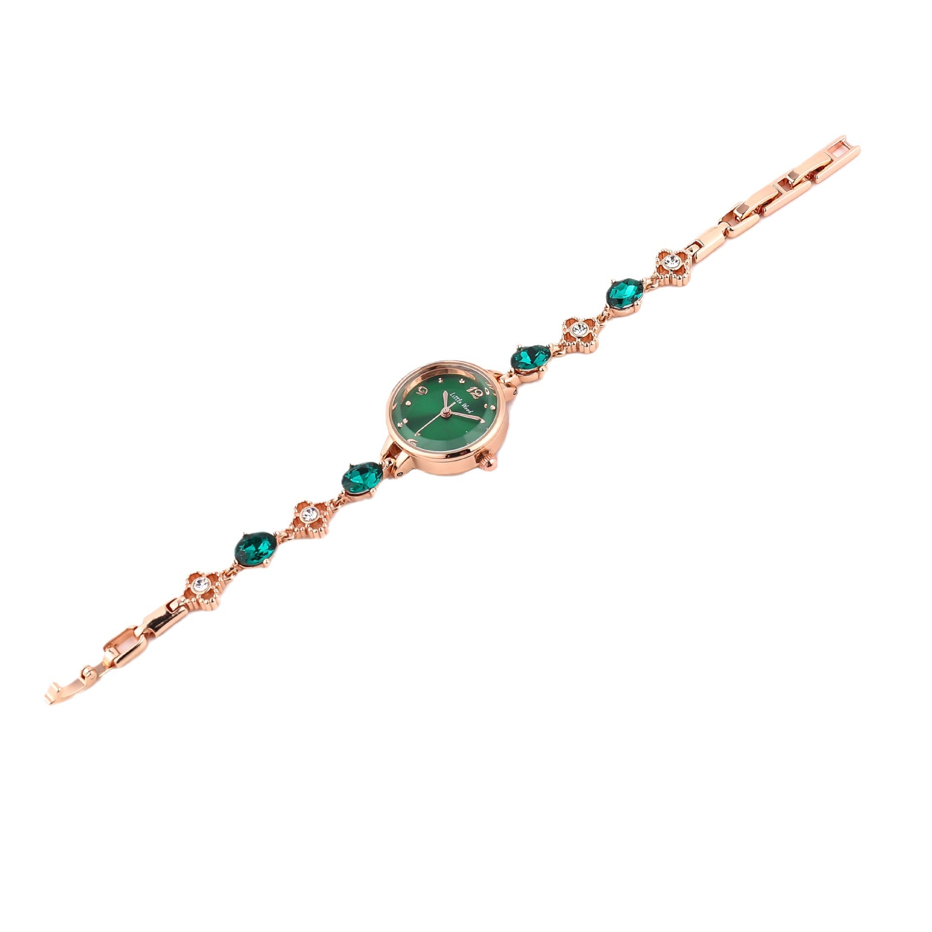Pequeño reloj verde simple y elegante, reloj de pulsera para mujer, reloj de regalo, reloj de jade