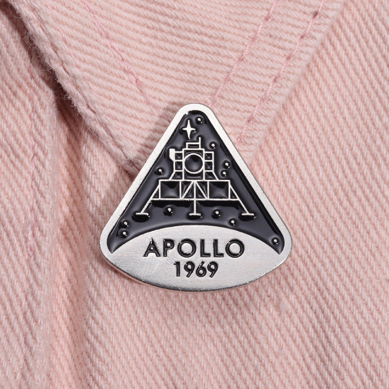 Gedenk-Brosche Apollo Erfolgreiche Mondlandung Abzeichen Metall Fashion Pin