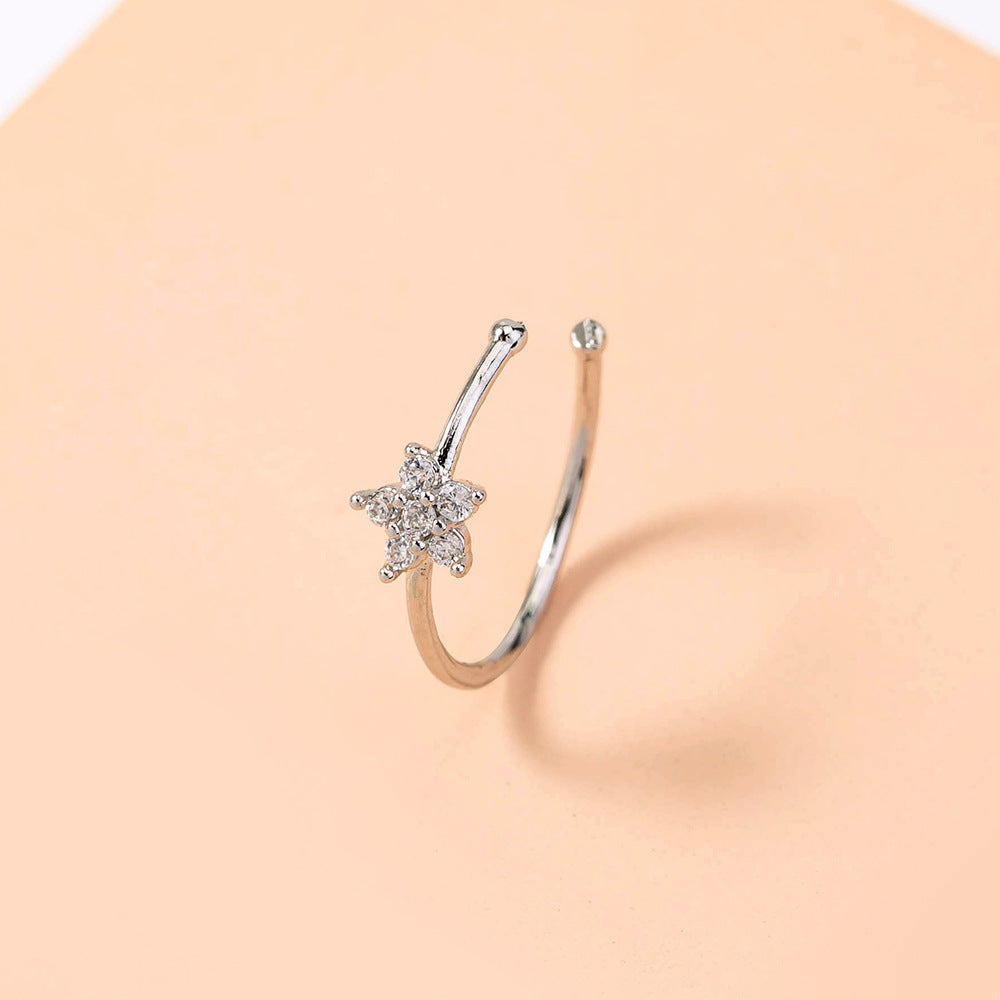 Insta Star Anillo de nariz Piercing Accesorios de moda Zirconio Nariz Uña Decoración de nariz Mujer