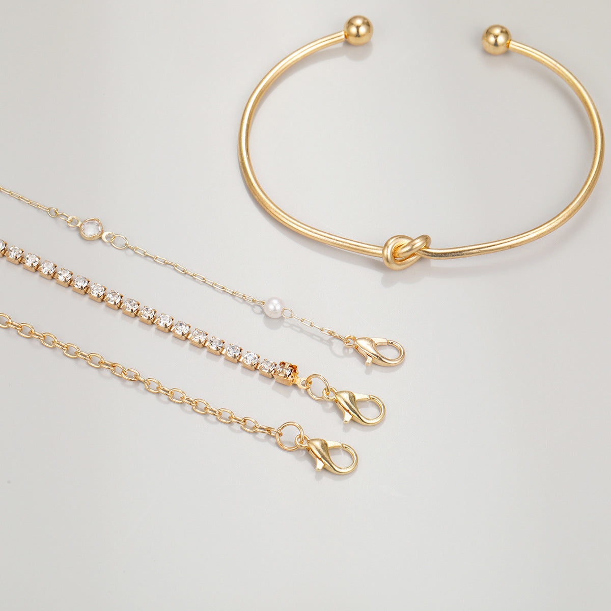 Creative Full Diamond Hollow Heart Bracelet Suit