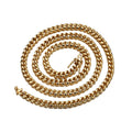 Cadena de eslabones cubana de oro con collar de hebilla de cabeza de dragón