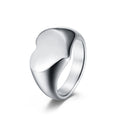 Anillo de amor con forma de corazón de acero de titanio estilo unisex