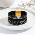 Retro Love Handgewebtes Lederarmband