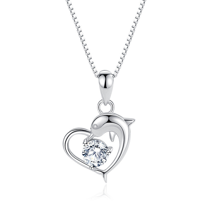 Delfin-Anhänger für Damen aus 925er Sterlingsilber