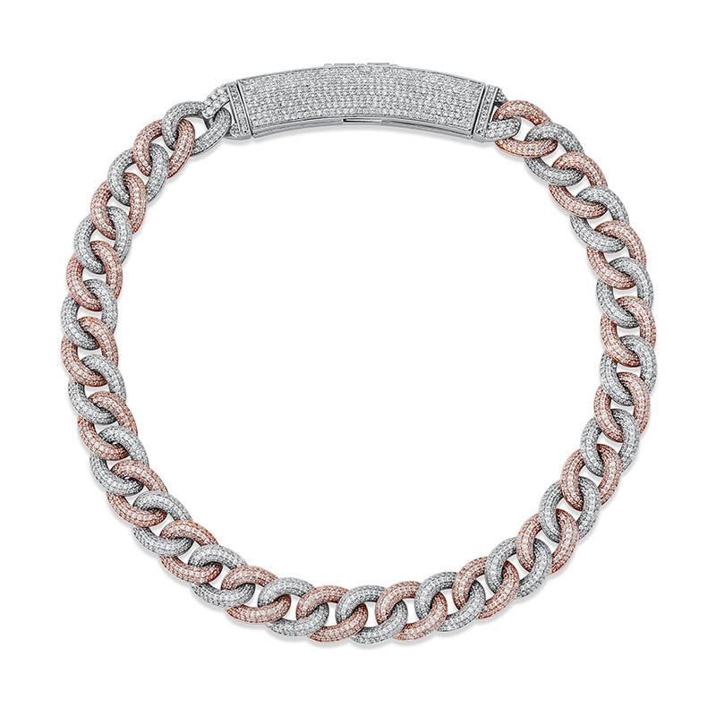 Collar de hombre de Hip Hop con cadena cubana, hebilla de joyería Big Box y circonitas completas