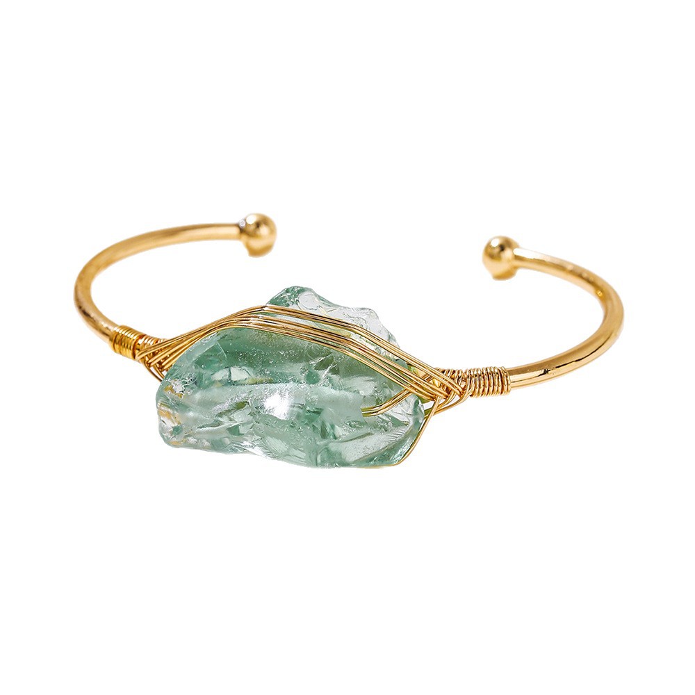 Womens Natural Crystal Bracelet Freeform Tumbled-stone Bracelet
