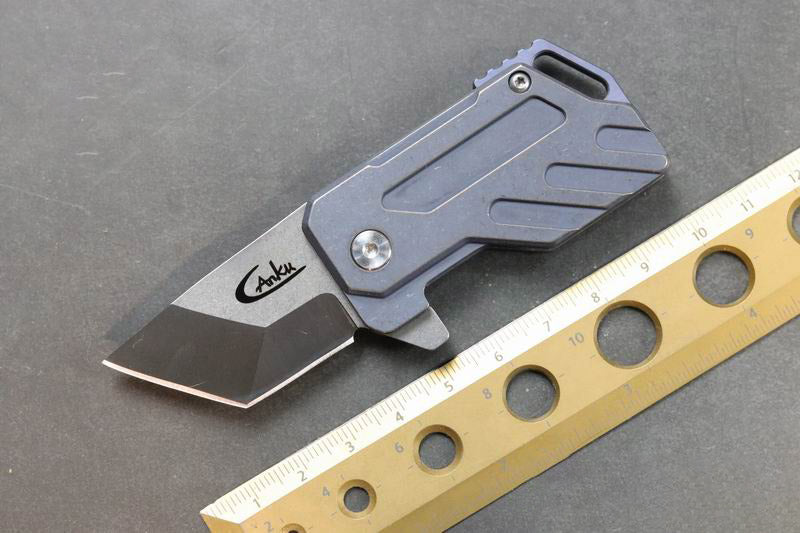 Mini cuchillo de bolsillo de titanio Tank Cuchillo de camping EDC Llavero