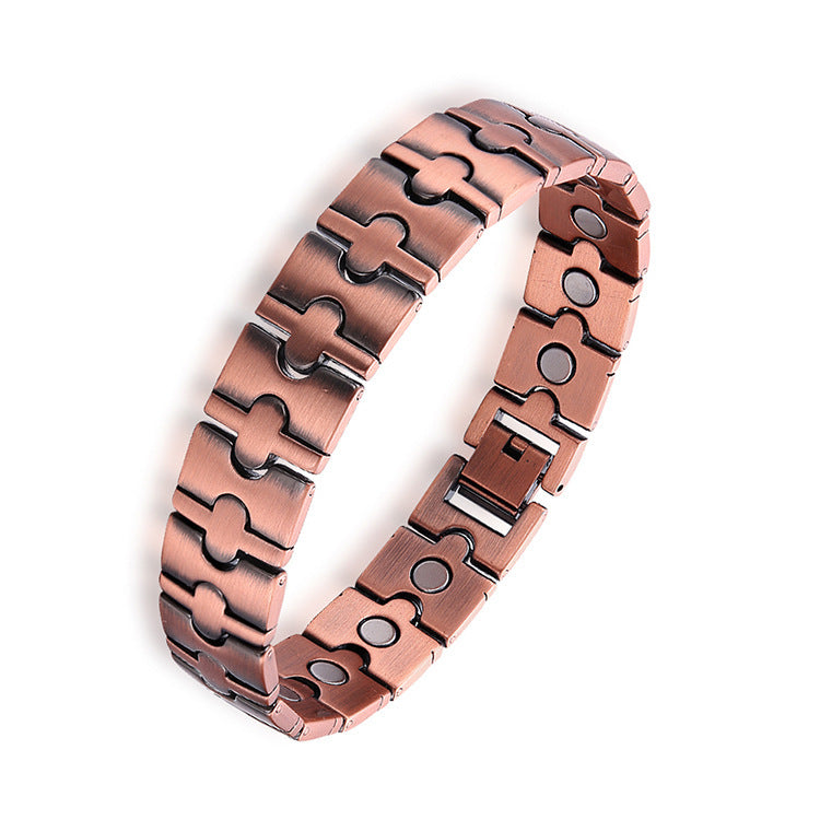 Retro Red Copper Men's Magnetic Therapy Bracelet