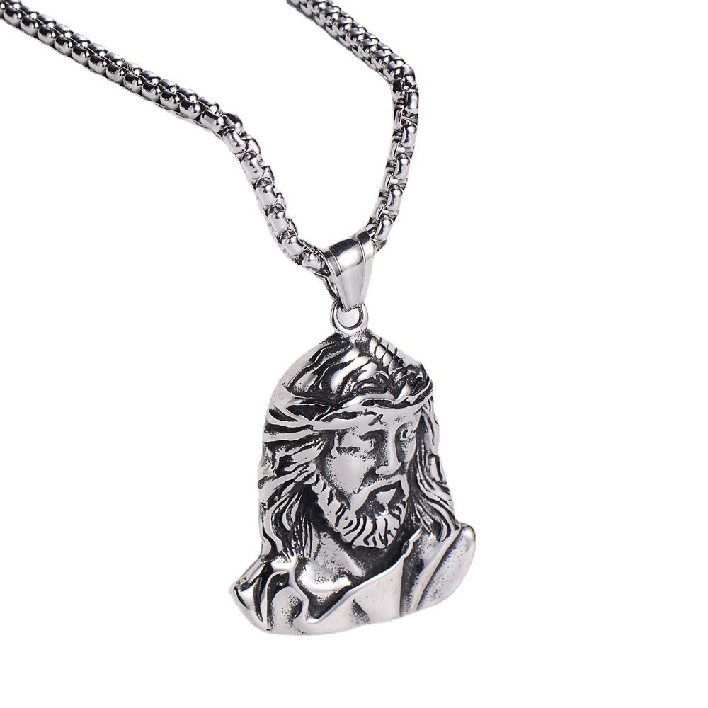 Titaniumstahl Schmuck Religiöser Christlicher Jesus Edelstahl Anhänger