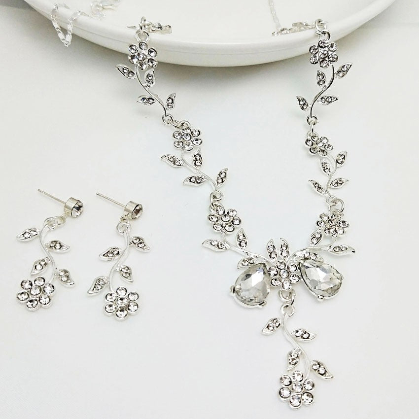 Set Voll Diamant Halskette Anhänger Set