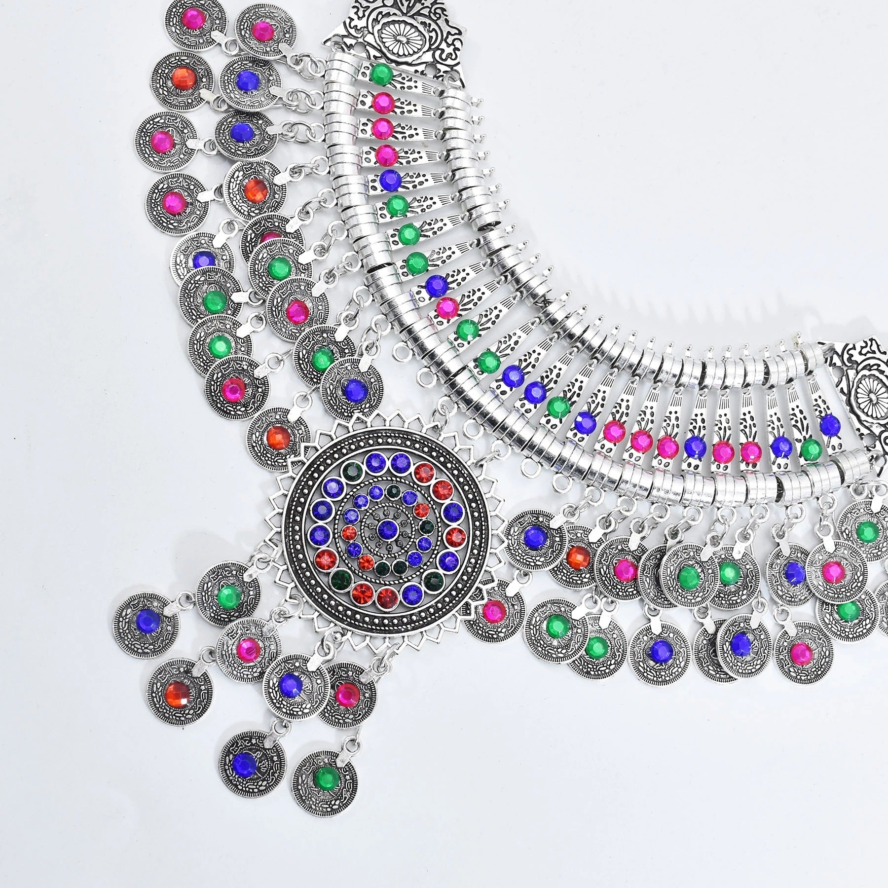 Boho Vintage Halskette Ohrringe Tiara Set