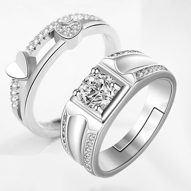 Anillos de apertura Simulación de boda Anillo de diamante