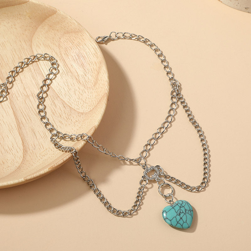 Joyas de cadena corporal de turquesa delicada y creativa de Ins