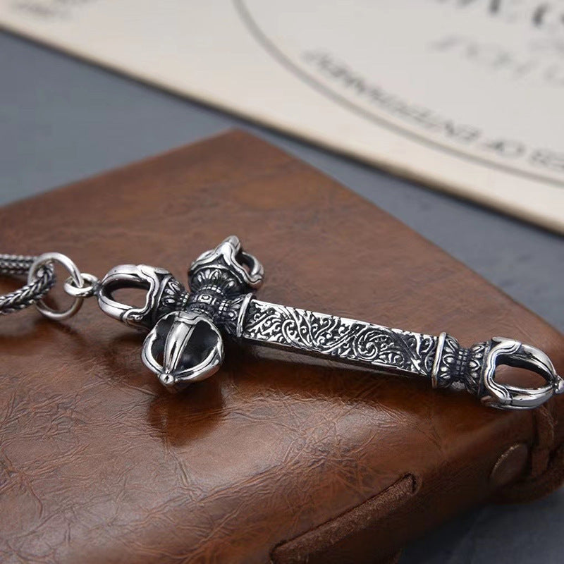 S925 Sterlingsilber Vintage Anhänger Halskette für Herren