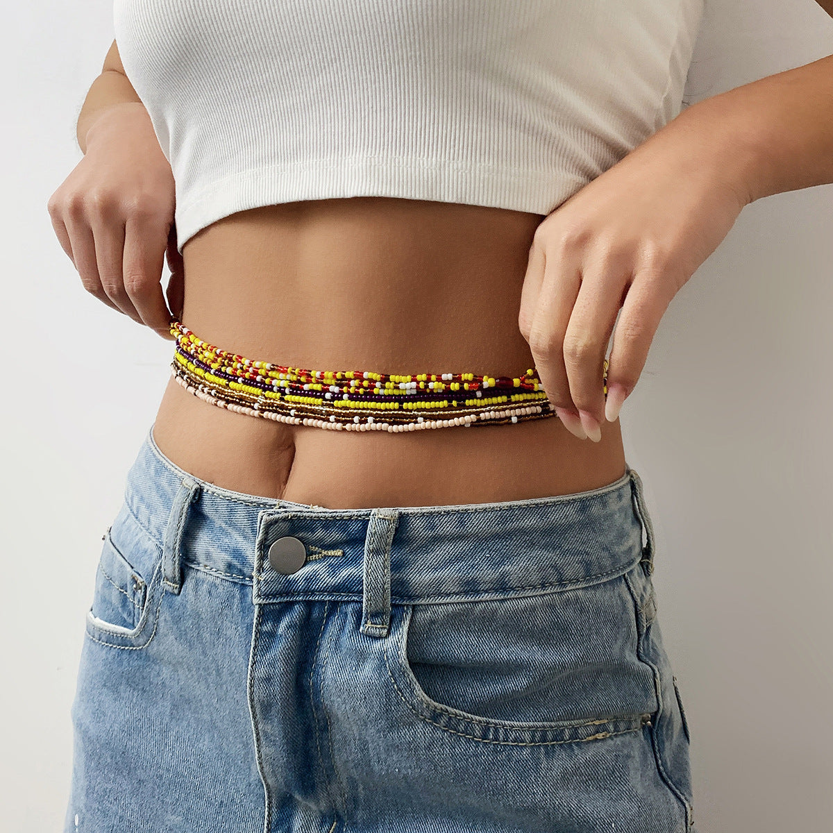 Cadenas de mujer para el cuerpo con conchas y abalorios para la playa