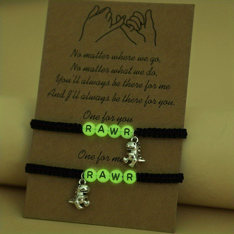 Luminous Letters Hand-woven Adjustable Bracelet Suit