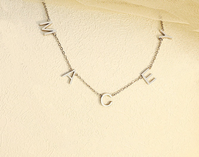 Stainless Steel Alphabet Name Necklace