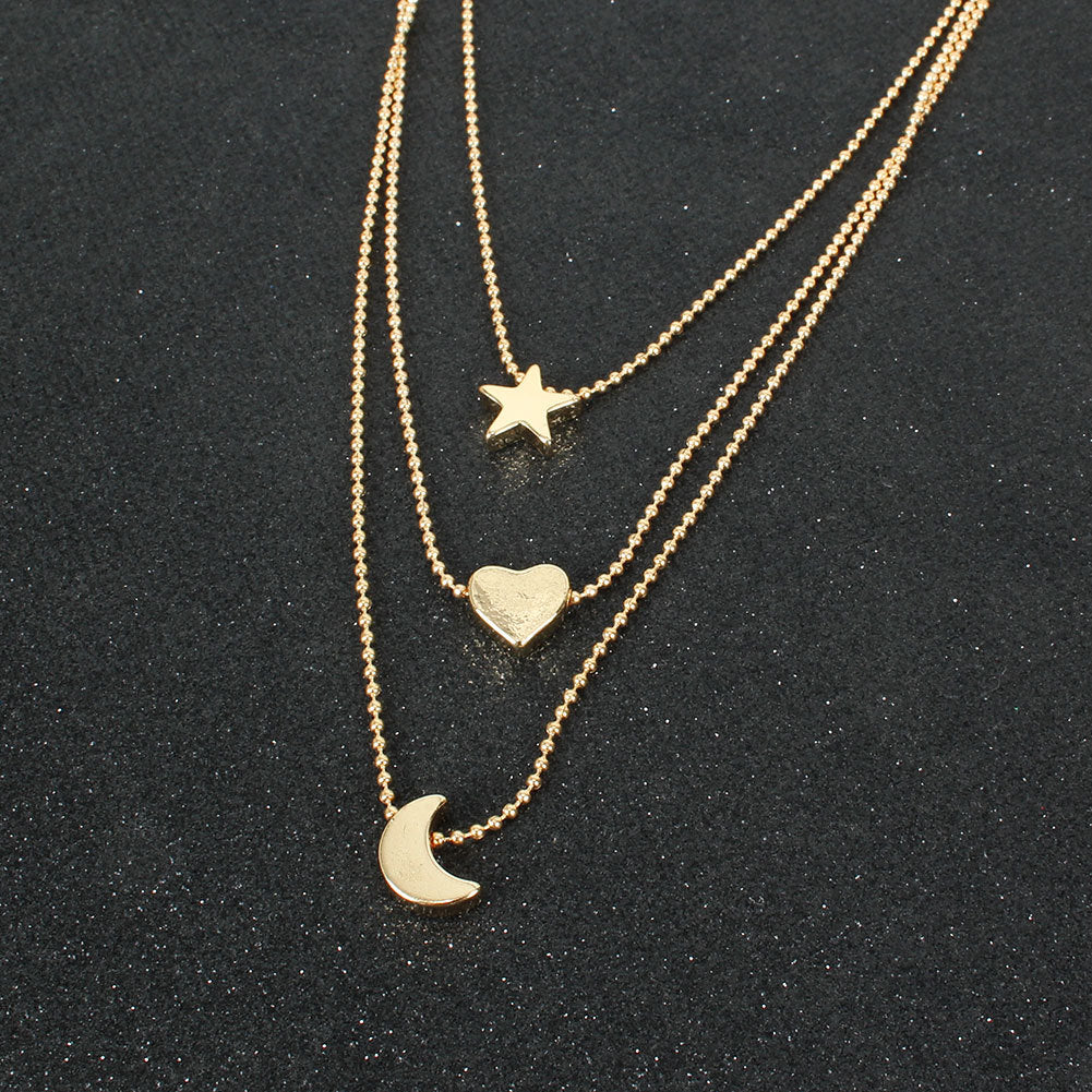 Collar con colgante de aleación de estrella y luna