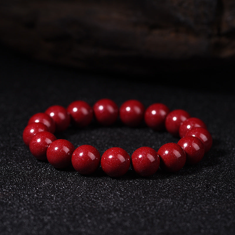 Purple Gold Sand Five-way Fortune Natural Cinnabar Bracelet