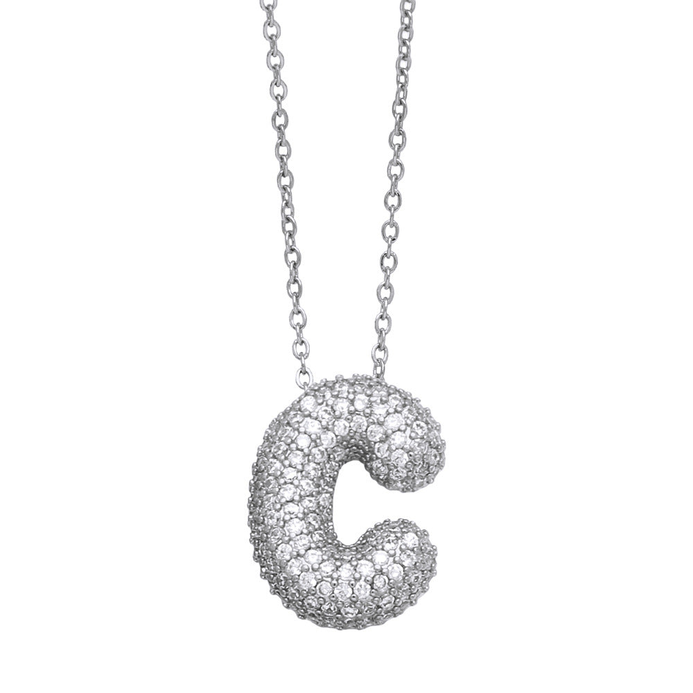 Collar con 26 letras inglesas para mujer con circonitas incrustadas