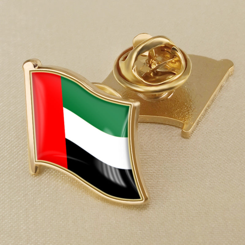 Broche con insignia de pegamento de cristal de la bandera de los Emiratos Árabes Unidos