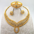 Juego de joyería de aleación, collar, pulsera, anillo, aretes, conjunto de cuatro piezas