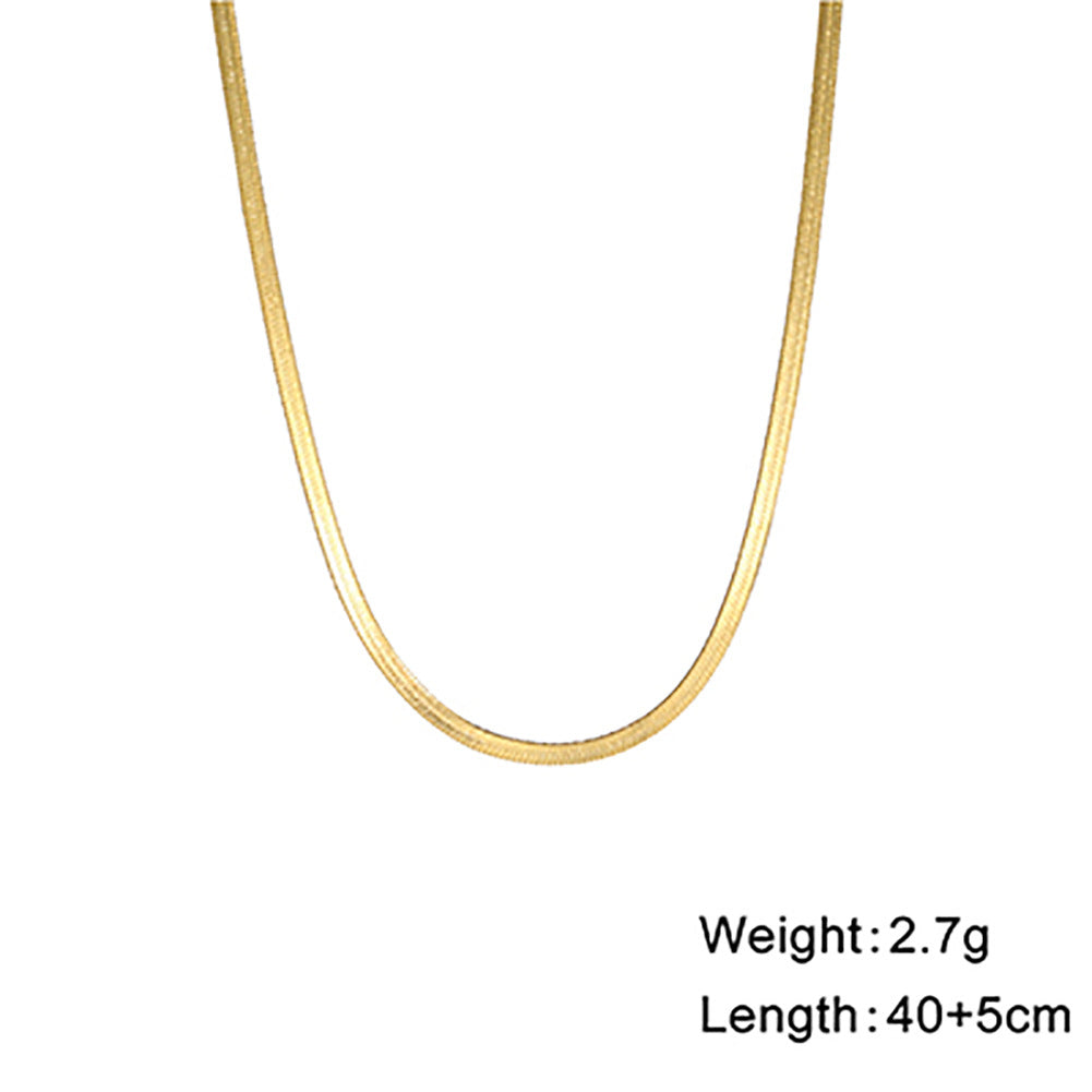 Titanstahl Flache Schlangenkette Damen kurze Halskette